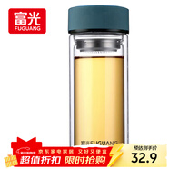 富光 男女士雙層玻璃杯 高硼硅泡茶杯 茶水分離水杯帶茶隔杯子500ml