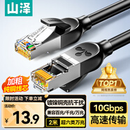 山澤 超六類(lèi)萬(wàn)兆純銅網(wǎng)線(xiàn)2米 CAT6A類(lèi)成品線(xiàn)家用電腦網(wǎng)絡(luò )寬帶跳線(xiàn)兼容2.5g千兆8芯連接帶雙接頭GD6A020