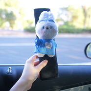 麗田汽車(chē)安全帶護肩套女生可愛(ài)玩偶保險帶保護套四季通用車(chē)載裝飾用品 藍色連衣裙小兔護肩套：?jiǎn)蝹€(gè)