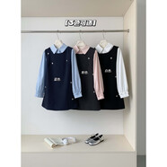 依樂(lè )琦甜美學(xué)院風(fēng)女春秋袖毛呢裙兩件套 白色套裝 L (106-115斤)