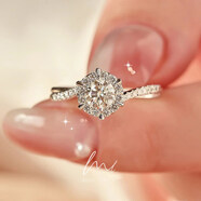 BOEAY一克拉莫桑鉆石戒指求婚鉆戒鐘久久純銀戒指女款結婚情侶款一對戒 【鉆戒禮盒】星織1克拉女戒