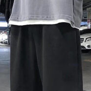 福神美式高街印花男褲寬松直筒潮牌hiphop牛仔褲 1 8【黑色褲 S 75-90斤