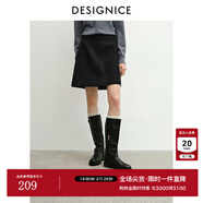 迪賽尼斯（DESIGNICE）迪賽尼斯2025年冬季新款智性通勤百搭顯瘦A字短裙氣質(zhì)高腰半身裙 黑色 M