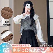 蘿美醬百褶裙女秋冬短裙jk制服毛呢裙子學(xué)院風(fēng)高腰時(shí)尚a字半身裙小個(gè)子 黑色常規款（加厚毛呢面料） M 【建議95-105斤】