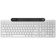 聯(lián)想（Lenovo）800自充電藍牙鍵盤(pán)無(wú)線(xiàn)辦公鍵盤(pán) 無(wú)縫銜接環(huán)境光 可連接3臺設備 2.5區鍵盤(pán)布局 白色 無(wú)電池設計，利用環(huán)境光提供能量