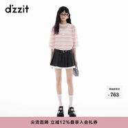 DZZIT地素針織衫夏季多巴胺細閃亮片V領(lǐng)中袖開(kāi)衫女3J2E50529 彩色（套頭） S