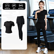 百思絨大碼胖mm運動(dòng)套裝女健身跑步速干衣短袖T恤上衣體育生訓練服