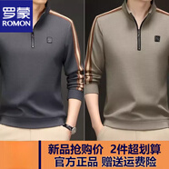 羅蒙（ROMON）長(cháng)袖t恤男士秋冬2025新款加絨體恤休閑衛衣中年保暖內衣打底衫男 深灰+豆綠 【兩件優(yōu)惠裝】 加絨 3XL 185 【建議161-175斤】