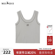 謎底針織衫無(wú)袖女2025夏季新品復古文藝緊身H型短背心252MZ0878 麻灰 XL