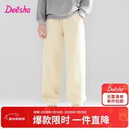 笛莎（DEESHA）童裝女童加絨褲子2025秋冬款女孩保暖甜美基礎百搭休閑束腳褲