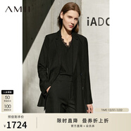 AMII女裝2025職業(yè)西服套裝女夏季新款休閑外套時(shí)尚西裝兩件套 黑色（西裝） XL (170)