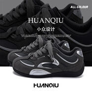 環(huán)球厚底增高德訓鞋男2025新款冬季男鞋復古百搭防滑休閑運動(dòng)板鞋子男 深灰 43