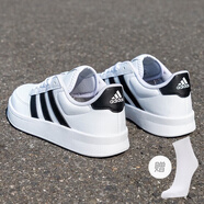 阿迪達斯（adidas）鞋休閑鞋 25秋冬新款運動(dòng)鞋時(shí)尚復古網(wǎng)球鞋子舒適耐磨透氣滑板鞋 皮面時(shí)尚小白鞋【熱銷(xiāo)款】+小白襪一雙 40 (245mm)