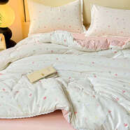 語(yǔ)森憶加厚冬季被芯南通產(chǎn)聚酯纖維保暖被學(xué)生宿舍適用春秋空調被 彩色蝴蝶結皺皺紗 150x200cm冬被特特厚6斤