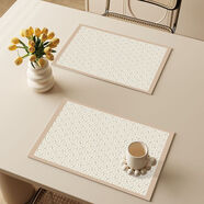 山頭林村法式西餐盤(pán)墊防水防油餐盤(pán)墊免洗皮革餐桌隔熱墊子輕奢高級感杯墊 240507117-淺島 30*45cm【3片裝】