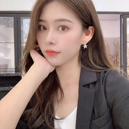 恒久葉星星耳釘女2024新款氣質(zhì)短款休閑耳環(huán)時(shí)尚洋氣短發(fā)耳飾 中大號1.4cm星星銀色_針