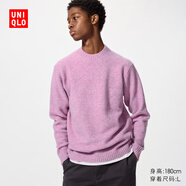 優(yōu)衣庫男女裝souffle yarn舒芙蕾圓領(lǐng)針織衫毛衣毛衫479235 72 藍紫色 L /175/100A