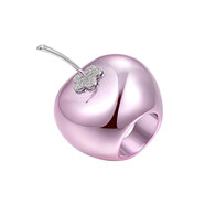 YVMIN尤目蘋(píng)果鑲鉆戒指 尤目設計師款女戒七夕生日禮物 2025春夏新款 粉色 11#預定