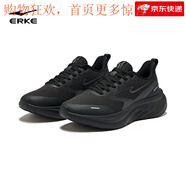 鴻星爾克（ERKE）凌躍3 跑步鞋女冬季新款通勤鞋子女款軟底運動(dòng)鞋黑色輕便女鞋跑鞋 正黑/碳灰 35