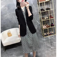 ANBIEM胖mm200斤春秋新款韓版大碼女裝薄款小西裝外套女顯瘦西服上衣潮 黑色【質(zhì)量保證】 M  （建議90-100斤）