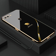 靠森（Kaooseen）適用OPPOR15手機殼r15夢(mèng)境版電鍍全包防摔新款簡(jiǎn)約軟殼男女神生肖保護套 亥豬-電鍍尊貴黑+送手繩 OPPO R15 標準版