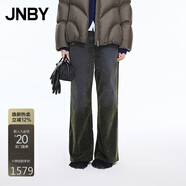 JNBY/江南布衣【商場(chǎng)同款】25冬新品牛仔褲闊腿褲女浮雕植絨5PBE12450