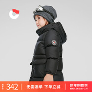 保姆鵝兒童羽絨服中長(cháng)款加厚防寒外套寶寶中大童保暖冬裝[NM2438] 炭黑 140
