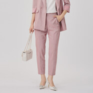 歌蒂詩(shī)秋季新款時(shí)尚西裝女褲質(zhì)感順滑拉鏈高腰小腳8B12K9936 金蔥霧綠 M