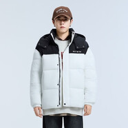 美特斯邦威（Meters Bonwe）男女同款棉服秋冬季新款潮流加厚保暖立領(lǐng)短款外套 黑白組 S 165/88A