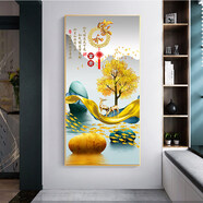 進(jìn)門(mén)入戶(hù)玄關(guān)裝飾畫(huà) 畫(huà)銀杏葉晶瓷鑲鉆壁畫(huà) 畫(huà)墻畫(huà) 畫(huà)走廊過(guò)道掛 04 100*200經(jīng)典黑框(順豐京東包郵)1