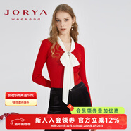 卓雅周末（JORYA weekend）安妮公主系列|23春季新款蝴蝶結珠飾修身長(cháng)袖羊毛針織衫EJWCCM16 紅色-預售7天 S -預售7天