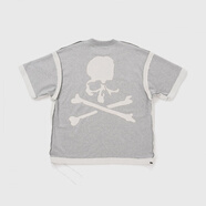 馨悠潔骷髏破壞散邊寬松落肩400克重重磅休閑情侶 MMJ短袖T恤 灰色_面料偏厚 S _成套購買(mǎi)更優(yōu)惠