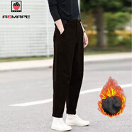 AEMAPE休閑褲女2025春秋新款哈倫褲女裝顯瘦工裝褲子高腰寬松長(cháng)褲百搭 21963黑色【款】 加絨 L 建議110-125斤