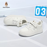 暇步士（Hush Puppies）童鞋兒童低幫板鞋新款中大童戶(hù)外運動(dòng)鞋男童女童魔術(shù)貼輕便休閑鞋 HP5604011白色 38