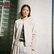 MUJI女式 雙層編織 開(kāi)衫 女外套長(cháng)袖  25年春季外衣 女裝休閑BB2R1A5S 象牙色 S (155/80A)