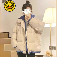 G.duck國標高中學(xué)生羽絨服冬季女2025新款初中生小個(gè)子寬松少女棉衣外套 杏色 L 建議115-130斤