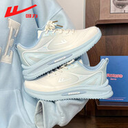 回力（Warrior）女鞋2026春季新款時(shí)尚運動(dòng)鞋厚底跑鞋女輕便軟底減震跑步鞋保暖鞋 米/藍 39