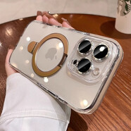 中掌柜圖拉斯撞色氣囊邊適用蘋(píng)果16promax手機殼i17新款iphone15磁吸充 [沙漠色帶180°旋轉支架]磁吸充電撞色軟邊高透背 iPhone 16 plus