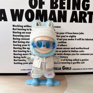 新款labubu拉布布娃娃娃衣毛絨公仔套裝高能3.0搪膠公仔掛件禮物 6套帽子+上衣+外套+褲子＋藍滑板＋護目鏡 送娃娃