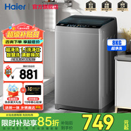 海爾（Haier）全自動(dòng)洗衣機波輪洗脫一體小型家用8公斤大容量大神童系列漂甩家用租房神器洗衣機 博卡灰8kg智慧洗+超凈洗+清洗換風(fēng)33Mate1