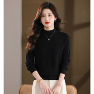 雪中飛（SNOWFLYING）本命年純羊毛衫女士秋冬保暖半高領(lǐng)毛衣純色淑女百搭針織打底衫