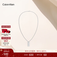 Calvin KleinJeans【新年禮物】男士型格系列魅力潮流ck小方塊吊牌項鏈毛衣鏈 000-鋼色