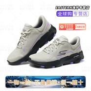 斯凱奇（Skechers）女士休閑運動(dòng)風(fēng)綁帶舒適跑步鞋129336 淺灰色黑色LGBK 35 =220=5