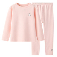 新款兒童保暖內衣套裝秋衣秋褲純棉a類(lèi)男童女童寶寶打底衣衫舒適 MF032嬰兒粉【中厚】 110 cm