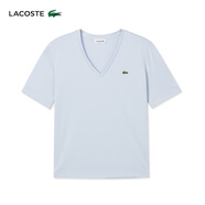 LACOSTE法國鱷魚(yú)女裝26春季新款寬松落肩棉質(zhì)V領(lǐng)短袖T恤|TF7300 J2G/嬰兒藍 S 36