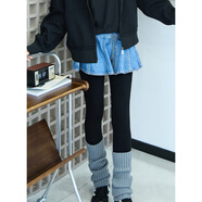 阿瑪施冬季新款丹寧風(fēng)減齡時(shí)尚A字型牛仔短裙半身裙 520029 藍色 S (2)