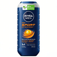 妮維雅（NIVEA）德國男生沐浴露洗發(fā)水潔面三合一全身清潔沐浴乳保濕清爽男士用 運動(dòng)活力沐浴露三合一250ml