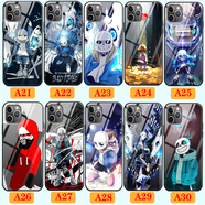 WENYAFF iPhone16/14/13/12/11Pro玻璃手機殼xs Max全包防摔15promax蘋果6s/7/8p動漫二次元XR磨砂SE2軟套 UNDERTALE傳說之下-骷髏頭 磨砂硅膠