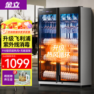 金立廚電消毒柜商用家用立式大容量餐飲飯店雙門(mén)不銹鋼消毒碗柜 【910型設紅酒杯架】飛利浦紫外線(xiàn)+熱風(fēng)+無(wú)磁層架 智控數顯