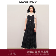 MAXRIENY法式復古連體褲精致赫本黑白波點(diǎn)連衣褲蕾絲拼接 黑白波點(diǎn) S 01/34